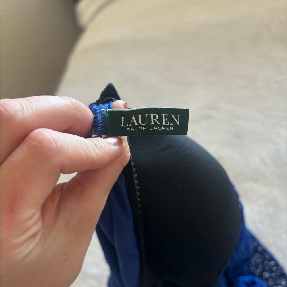 RALPH LAUREN blue crochet one piece swimsuit - Picture 9 of 9